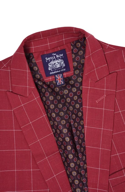 Shop Savile Row Co Windowpane Suit In Red
