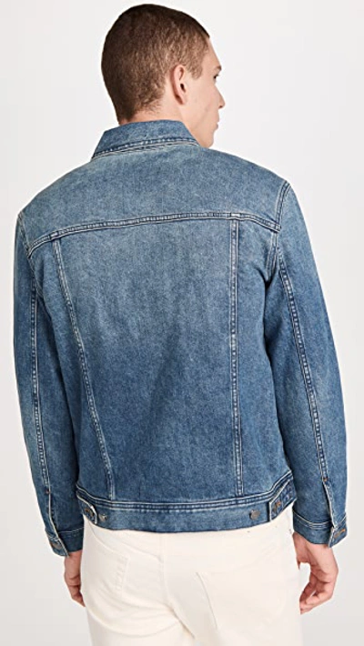 Apc Washed Stretch New Denim Jacket In Dark Navy