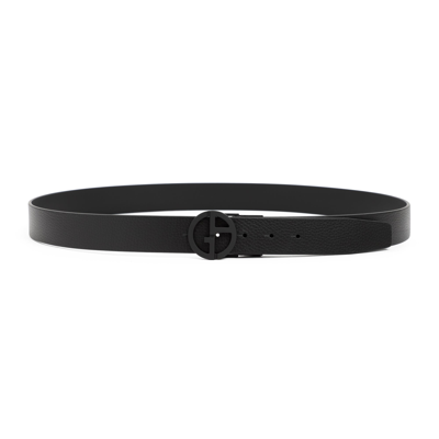 Shop Giorgio Armani Leather Belt In Black
