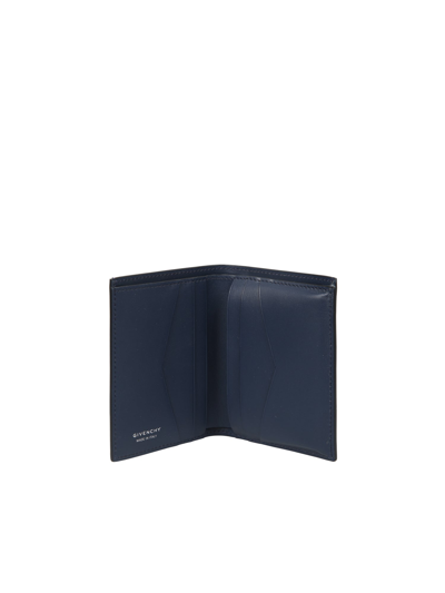 Shop Givenchy Leather Cardholder In Blue