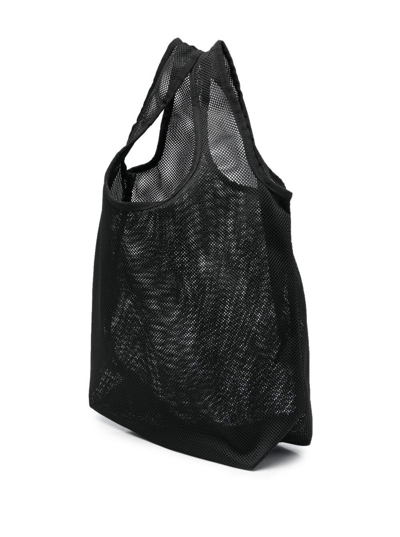 Shop Apc Black Mesh Tote Shopper Bag With Logo Man