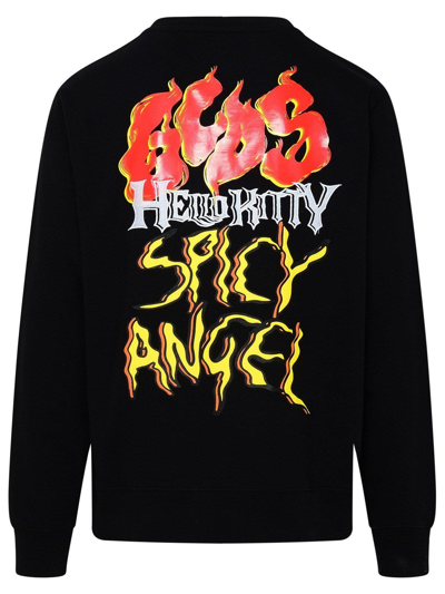 Shop Gcds Hello Kitty Printed Crewneck Sweatshirt In Black