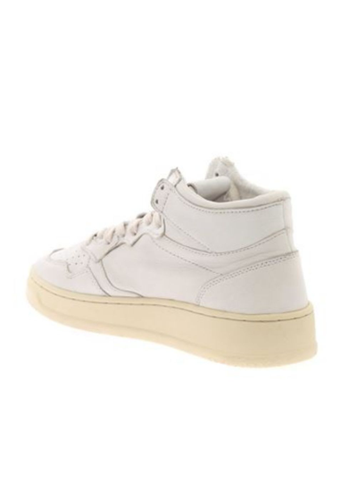 Shop Autry Medalist Mid White Leather Sneakers