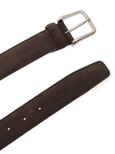 Shop Tod's Square Buckled Belt In Brown