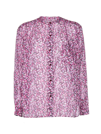 Shop Isabel Marant Étoile Floral-printed Buttoned Blouse In Rosa