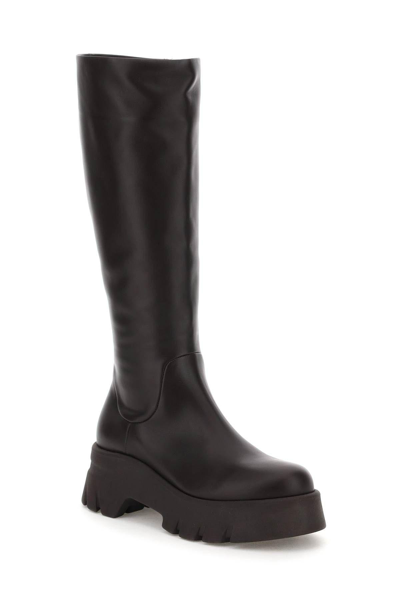 Shop Gianvito Rossi Leather Montey Boots In Nero