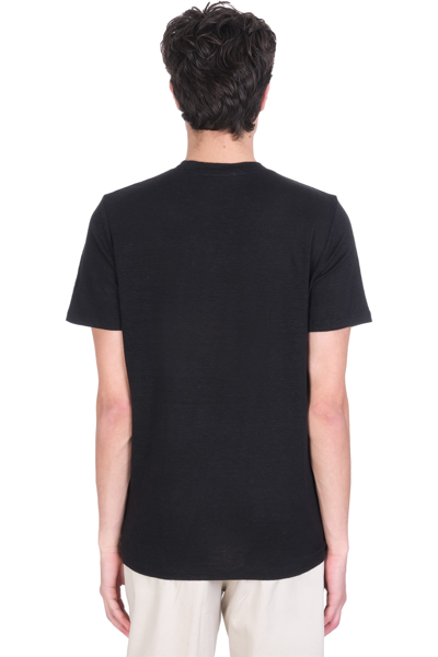 Shop Isabel Marant Karman T-shirt In Black Linen In Nero
