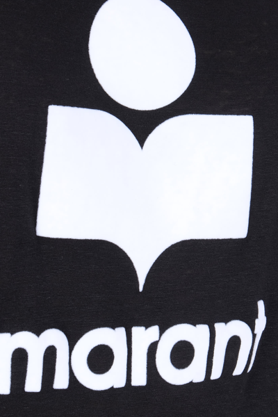 Shop Isabel Marant Karman T-shirt In Black Linen In Nero
