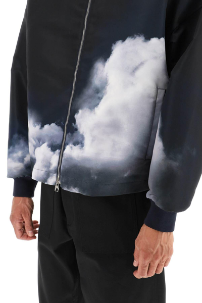 Shop Alexander Mcqueen Storm Sky Windbreaker Jacket In Nero E Blu
