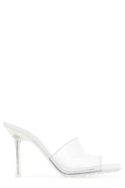 Shop Bottega Veneta Transparent-strap Heel Sandals In Bianco