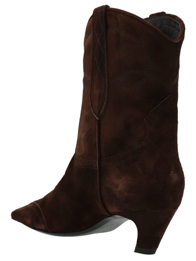 Shop Khaite Dallas Ankle Boots In Brown