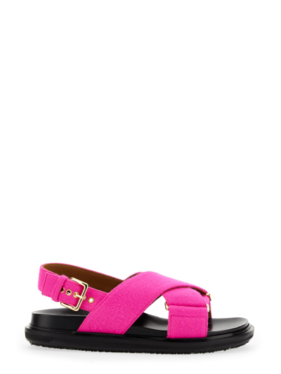 Shop Marni Criss Cross Sandal In Rosa