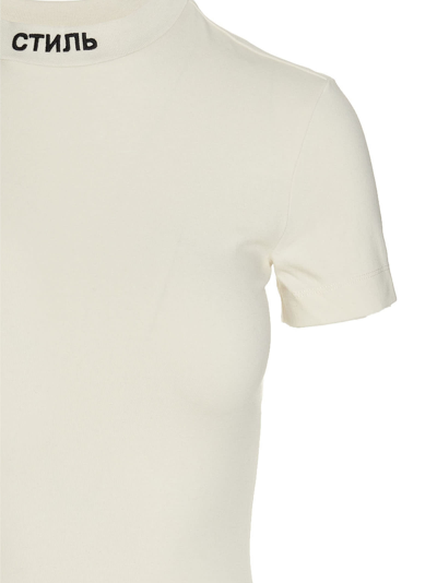 Shop Heron Preston Logo Embroidery Dress In White