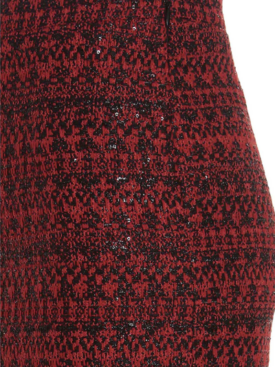 Shop Alessandra Rich Tweed Midi Skirt In Multicolor