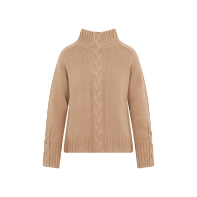 Shop 's Max Mara Oceania High Neck Knitted Jumper In Beige