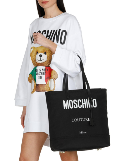 Shop Moschino Couture Logo Print Tote In 2555