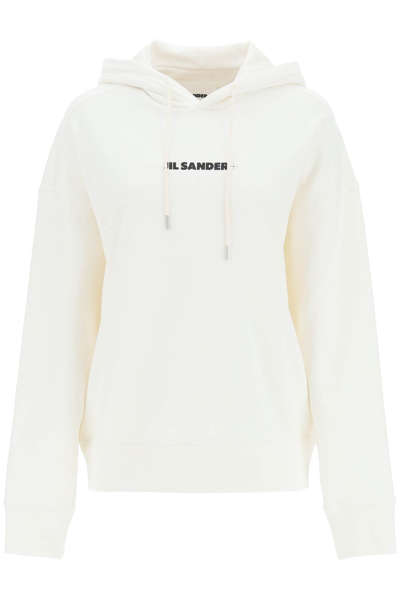 Shop Jil Sander Logo Hoodie In White