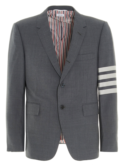 Shop Thom Browne 4 Bar Blazer Jacket In Grey