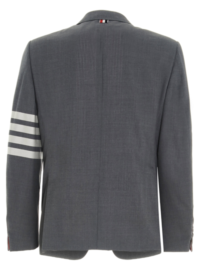 Shop Thom Browne 4 Bar Blazer Jacket In Grey