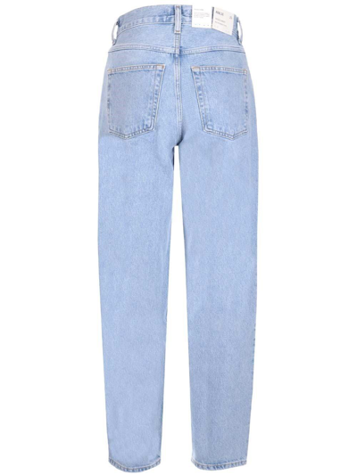 Shop Agolde Tapered High Rise Baggy Jeans In Blue