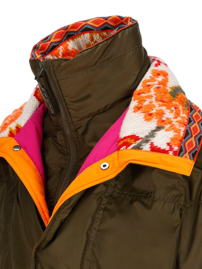 Shop Etro Jacquard Zipped Jacket In Verde