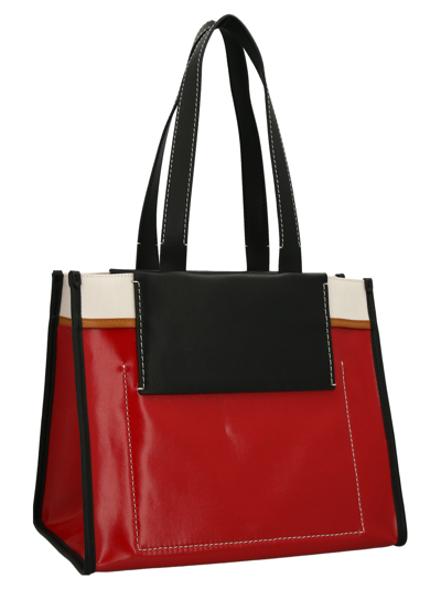 Shop Proenza Schouler Morris Shopping Bag In Red/black