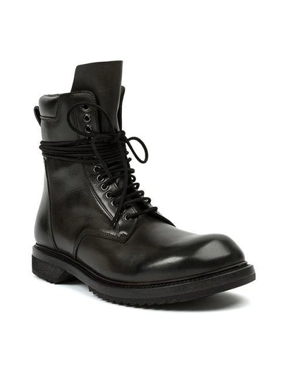 Shop Rick Owens Lace-up Combat Boots