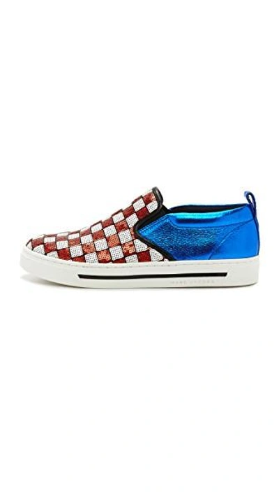 Shop Marc Jacobs Mercer Slip On Sneakers In Red/white