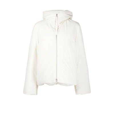 Shop Jil Sander White Plus Hooded Puffer Jacket In 102 Natural