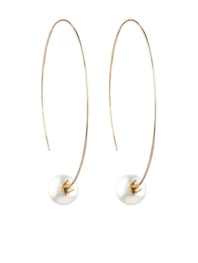 Shop Autore Moda 9kt Yellow Gold Rebekah Pearl Earrings