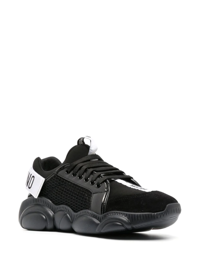 Shop Moschino Panelled Chunky Sneakers In Black