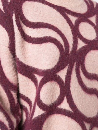 Shop Stella Mccartney Story Geometric-pattern Jumper In Pink