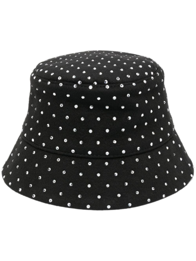 Shop Ruslan Baginskiy Crystal-embellished Bucket Hat In Black