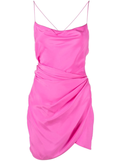 Shop Gauge81 Scoop-neck Gathered Minidress In Pink