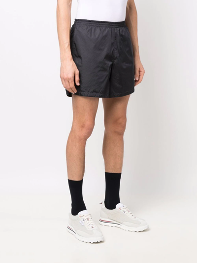 Shop Thom Browne Logo-patch Track Shorts In 415 Navy