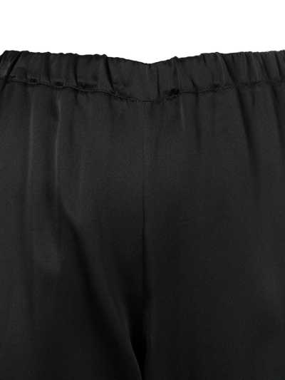 Gilda & Pearl Feather-trim Silk Pyjama Set In Black