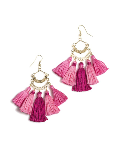 Shop Shiraleah Sonya Tassel Earrings, Pink