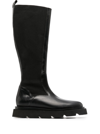 Shop Atp Atelier Cometti Knee-high Leather Boots In Black