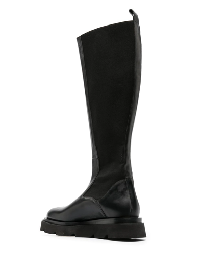 Shop Atp Atelier Cometti Knee-high Leather Boots In Black