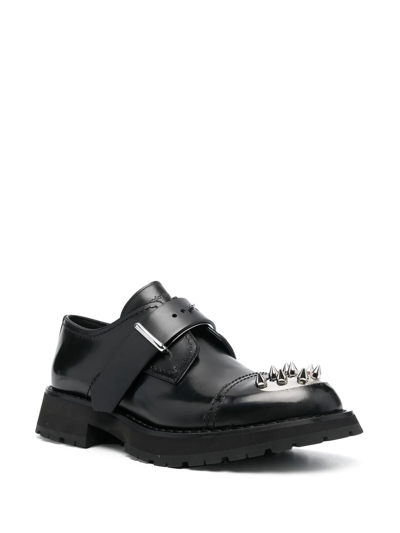Shop Alexander Mcqueen Studded Toe-cap Monk Shoes In Black