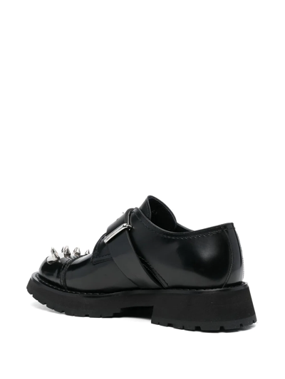 Shop Alexander Mcqueen Studded Toe-cap Monk Shoes In Black