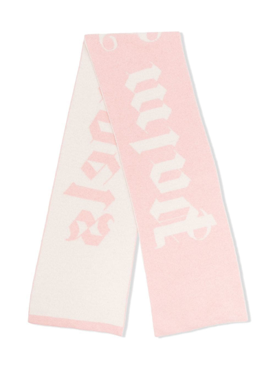 Shop Palm Angels Logo Embroidered Scarf In Pink