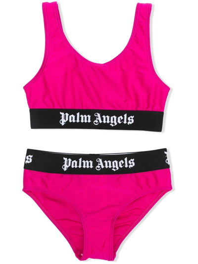 Shop Palm Angels Logo-print Bikini In Pink