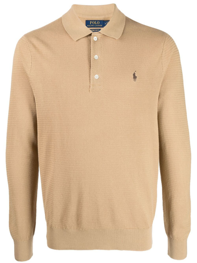 Polo Ralph Lauren Knitted Polo Shirt In Brown | ModeSens