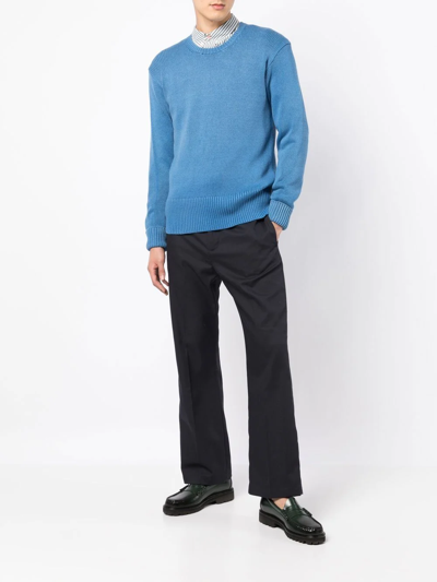 Shop Polo Ralph Lauren Crew Neck Pullover Sweater In Blue