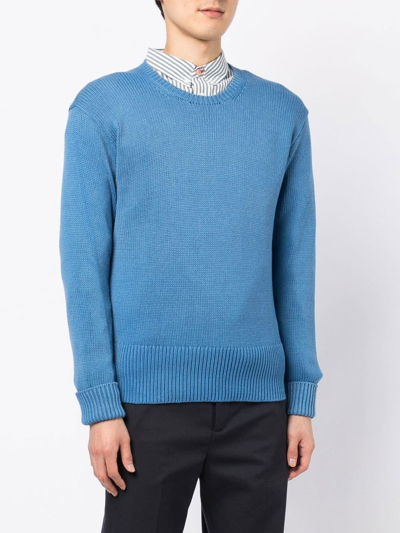 Shop Polo Ralph Lauren Crew Neck Pullover Sweater In Blue
