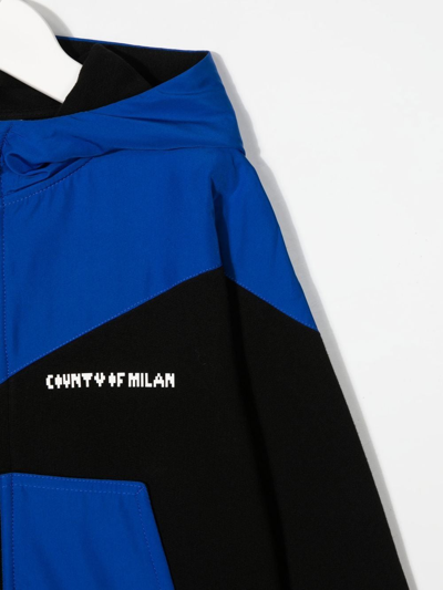 Shop Marcelo Burlon County Of Milan Contrast-panelled Zip-up Jacket In Black