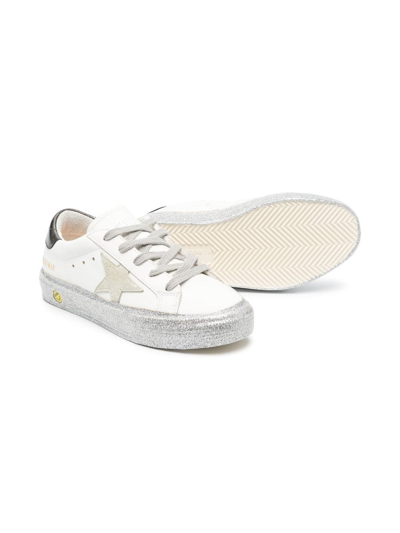 Shop Golden Goose Superstar Glittered Low-top Sneakers In White