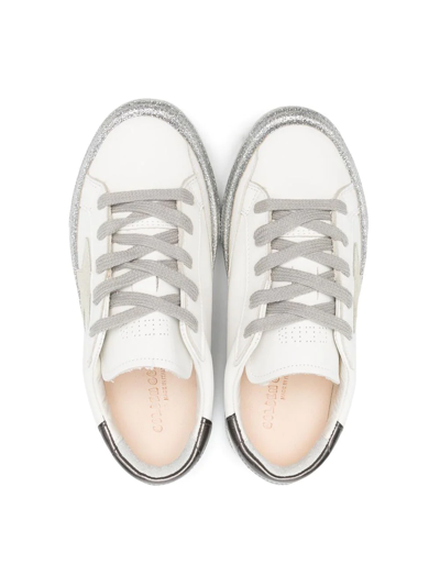 Shop Golden Goose Superstar Glittered Low-top Sneakers In White