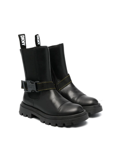 Shop Dkny Buckled Ankle Boots In Black